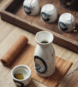 Exquisito Juego de Vasos de Sake de Cerámica Estilo Japonés, Botella de Vino Japonesa, Estilo Retro - Product Image 2
