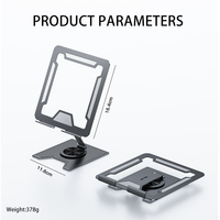 Support de tablette entièrement métallique avec support rotatif à 360 degrés, adapté aux téléphones et tablettes de 7 à 13 pouces, dissipateur thermique combiné