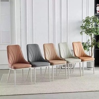 Chaise de salle à manger Zayshine, style italien moderne, luxe, pieds en métal, coussin moelleux, hôtel, villa, appartement, ensemble de meubles en cuir pour restaurant