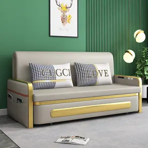 Tempat tidur Sofa, tempat tidur Sofa tiga kursi dengan sandaran lengan, tempat tidur konversi sofa dan besi