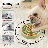 Bol à nourriture pour chien à alimentation lente - Jouet interactif de puzzle pour les mangeurs rapides, stimulation mentale et entraînement amusant, plat à nourriture pour animaux de compagnie anti-étouffement