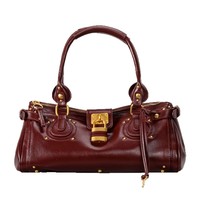 Sac à bandoulière Y2K vintage européen vieilli avec serrure antivol, sacoche de motard unisexe en PU tendance – Grande vente