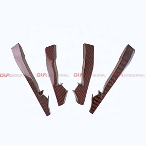 Para Honda '17-20 Civic Type-R FK8 VRSAR2 Estilo Parachoques delantero Lado Fibra de carbono Canard 4 piezas Kits de carrocería roja - Product Image 1