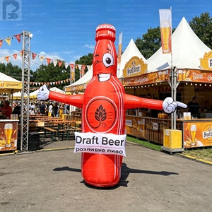 Grand modèle de mannequin gonflable de 2 m en forme de bouteille de bière/boisson, accessoire pour l'activation commerciale de marques de vin/boissons et les événements de bar - Product Image 1
