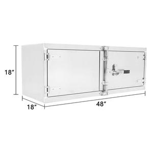 Zware uitvoering op maat gemaakte 48-18-18 inch zijdelings gemonteerde aluminium onderbody gereedschapskist met kamslot voor semi-flatbed semi-trailer vrachtwagen - Product Image 2