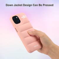 Étui de téléphone pour iPhone 11 11 Pro Max 12 13 Pro 14 Pro 14, de marque de luxe, résistant aux chocs, rembourré, style doudoune