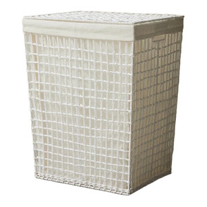 Wicker Laundry <b>Basket</b> Paper Rope Rectangle <b>Large</b> Capacity Clothing Organizer For Laundry Room - Product Image 5