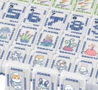 Nouveaux produits : Ensemble de Mahjong de luxe portable au design mignon d'astronautes, personnalisé, style américain, pour fêtes en plein air sur le thème des animaux