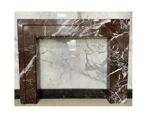 Indoor Used Decoration Hand Made Natural Red Marble Majestic Rose Marble Fireplace Surround