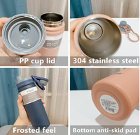 Bouteille d'eau isotherme portable en acier inoxydable de 25 oz, grande capacité, pour activités de plein air, avec poignée et paille réutilisable, anti-fuite