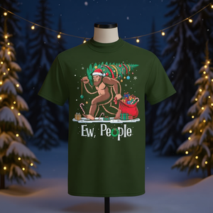 Ew People Bigfoot Christmas Tree Lights Sasquatch T-shirt de Noël - Product Image 3