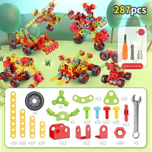Building <b>Block</b> Toy Set DIY <b>Plastic</b> Puzzle Building <b>Block</b> Toy Children's Education Building <b>Block</b> Nut Assembly Toy - Product Image 3