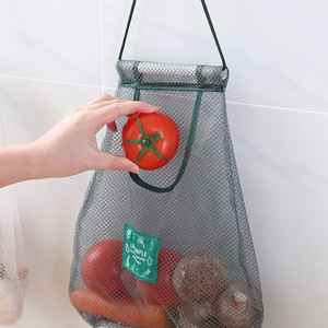 Kitchen <b>Hanging</b> Mesh Storage Bag For Vegetables And Fruits Breathable Portable With Hook Rectangle Shape - Product Image 2