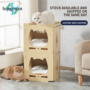 Großhandel moderne <span class=keywords><strong>Indoor</strong></span> Holz Haustier häuser DIY Multilayer Cat & <span class=keywords><strong>Dog</strong></span> Villa Kleintier käfige Möbel - Product Image 6