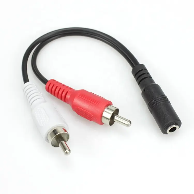 Shielded RCA Audio Cable Male to Female 3.5mm to 2 RCA Aux Cable