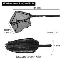 Topind Pliable Filet D'atterrissage de Pêche avec Télescopique Pliable En Aluminium Pôle Manche, Maille Durable avec Revêtement En Caoutchouc