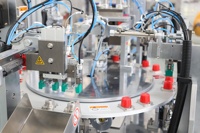 Máquina automática para ensamblaje de tapas de 2, 3 y 4 piezas, tapones de botella con sistema push-pull, válvulas de silicona y reforzos de tapa CRC