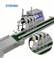 Machine de remplissage automatique de liquides en bouteilles en acier inoxydable, 4 têtes, avec convoyeur, pour jus de fruits, boissons et eau