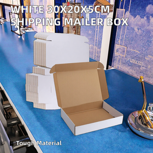 Cajas de Cartón para Envíos de 20*18*<span class=keywords><strong>8</strong></span> cm, Blancas por Fuera, Reciclables, Plegables, con Recubrimiento UV y Barnizado - Product Image 2