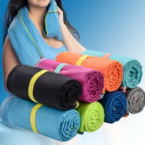 Дешевое высококачественное спортивное полотенце из микрофибры с логотипом под заказ, впитывающее быстросохнущее полотенце из микрофибры