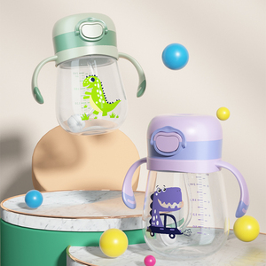 Biberon d'eau pour bébé personnalisé sans BPA avec paille, nouveau design, meilleure tasse avec impression mignonne, biberon le plus récent, au prix de gros - Product Image 5