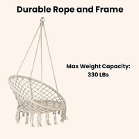 Zoshine coton fait à la main macramé suspendu hamac balançoire chaise pour intérieur extérieur Patio rond nid balançoire