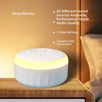 Lampu Malam Warna-warni yang Dapat Diredupkan Mesin Suara White Noise Audio Lullaby Alat Bantu Tidur Kontrol Tombol Manual untuk Kamar Tidur