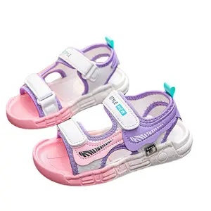 Children Shoes Girls' s Sandals 2021 New Summer Fashion Girls Princess Soft Soled Kids Beach Shoes
