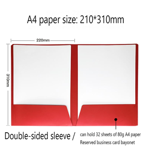 Giấy tráng Màu Đỏ thư mục giấy bạc in logo thẻ kinh doanh khe cắm tài liệu Hợp Đồng túi trang bị tính năng chèn thẻ - Product Image 4