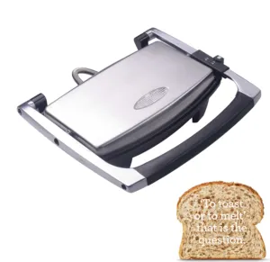 227558 1000W Edelstahl Flachen, nicht-stick-beschichtet aluminium platten Elektrische Große zwei scheibe panini presse