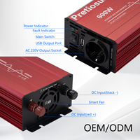 Convertisseurs d'alimentation à onde sinusoïdale modifiée Pretiosus Inverter 600W 12V 24V 48V DC vers AC 100V 110V 120V 220V 230V 240V
