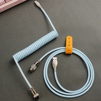 Câble enroulé pour clavier mécanique personnalisé USB 3.1 Type C, câble USB C enroulé de 1.2m avec connecteur aviateur, orange