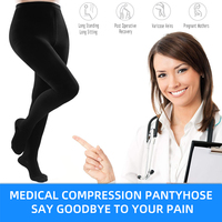 Collants de compression médicale pour femmes 20-30 mmHg, bas de contention respirants à bout fermé pour varices, œdèmes et gonflements