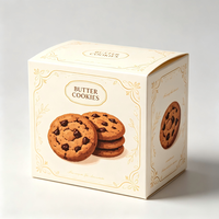 Boîte d'emballage de luxe personnalisée pour biscuits, en papier recyclable, avec fenêtre, pour boulangerie, biscuits au beurre et emballage de snacks