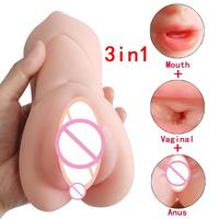 Juguetes Sexuales para Hombres, Masturbador Manual de TPE, Copa Masturbadora con Vagina Realista, Juguetes para Adultos