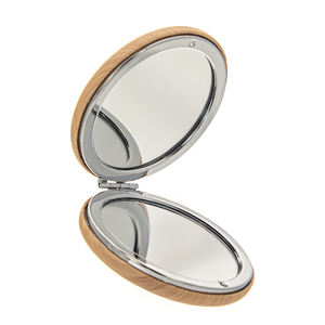 <span class=keywords><strong>Mini</strong></span> miroir cosmétique rond pliable avec motif en bambou, peut être offert en cadeau à des amis - Product Image 4