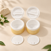 Pot en PP XINKAI 100g 150g, Contenant cosmétique à couvercle rabattable avec cuillère, Pot vide pour masque facial et beurre corporel