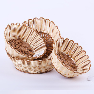 Cesta de Mimbre Sintético Tejida a Mano, Cesta para Almacenar Frutas y Verduras, Tecnología de Tejido Originaria de Linyi - Product Image 1