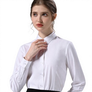 Modal impermeable/antiincrustante camisa de mujer de negocios sin planchar camisa de manga larga para mujer Color sólido <span class=keywords><strong>Babu</strong></span> camisa de mujer - Product Image 1