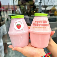 Nouvelles bouteilles créatives en plastique de 16 oz pour yaourt froid, milk-shake, thé glacé, thé boba, et jus – Gobelets jetables