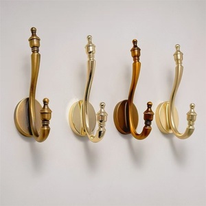 Modern Iron Wall Mounted Coat <b>Hook</b> Single <b>Hook</b> Yellow Bronze Finish Flexible Design for Bathroom Storage - Product Image 3