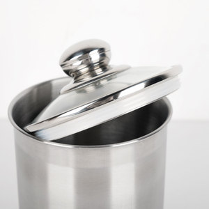 Thủy tinh nắp kín container 4-mảnh thép không gỉ thực phẩm Jar lưu trữ Canister thiết lập cho trà cà phê đường bột - Product Image 5