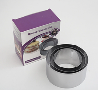 Ensemble de 3 cercles à mousse en acier inoxydable 430, moule à gâteau rond pour la pâtisserie