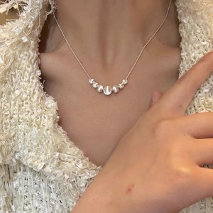 Collar de plata de ley S925 con diseño de hueso de serpiente, cuentas de ojo de gato cepilladas, cadena para clavícula, para mujer, uso diario. - Product Image 1