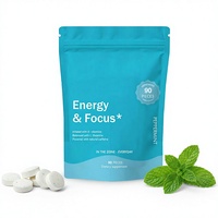 Compléments alimentaires à la menthe Polar Blast, boost d'énergie naturel, vitamine C, caféine, L-théanine, comprimés à la cannelle, végétaliens, 90 unités