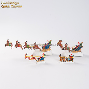 Meilleures ventes : Coffret de boîte à musique de Noël, <span class=keywords><strong>Village</strong></span> de Noël mignon avec traîneau du Père Noël, en résine peinte à la main, pour Thanksgiving, Nouvel An et les fêtes de fin d'année, décoration de table - Product Image 1