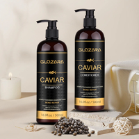 Shampooing et après-shampooing à l'essence de caviar professionnel pour salon, logo personnalisé, soin capillaire de luxe au caviar pour cheveux crépus et abîmés