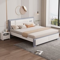 Lit plateforme en bois massif avec 2/4 tiroirs, grand rangement, lit king-size ou queen-size, design minimaliste moderne pour la chambre à coucher, stable et robuste