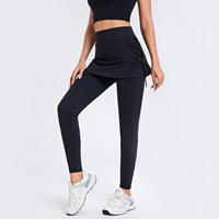 Legging de yoga taille haute effet deux-pièces avec lacets latéraux anti-transparence, coupe ajustée, pour le sport – Meilleure vente