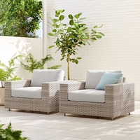 Günstige Outdoor-Sofa Rattan Gartenmöbel Set Garten Freizeit 3-teilige modulare Querschnitt L-förmige Sofa garnitur